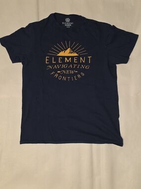 Element Men’s Navy T-Shirt with Gold Mountain Graphic